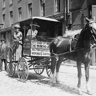 Horse Drawn Women's Suffrage Cart On its way to Boston