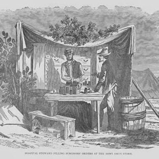 Hospital Steward Fills Surgeon's Orders at Drug Store by Frank Leslie