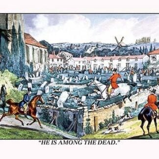 Hounds Lead Hunters into a Graveyard by Henry Thomas Alken