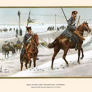Hussars & Uhlans Destroying Telegraph Wires & Railroads by G. Arnold
