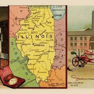 Illinois State Map by Arbuckle Brothers