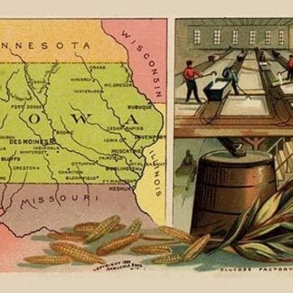 Iowa State Map by Arbuckle Brothers