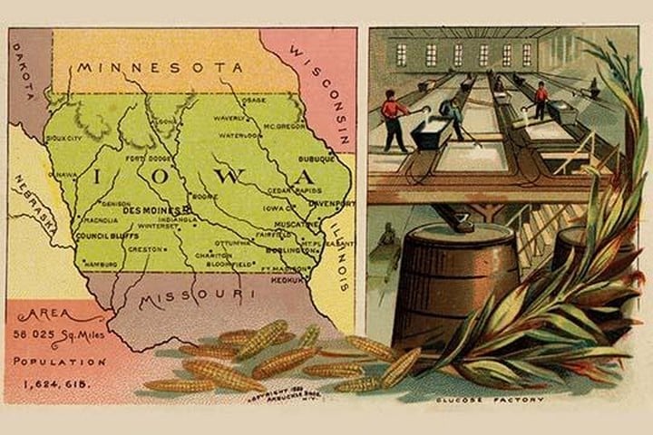 Iowa State Map by Arbuckle Brothers