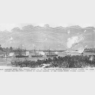 Ironclad Monitor 'Montauk' on Ogeechee River in reconnaissance by Frank Leslie