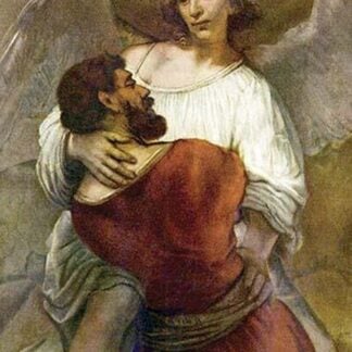 Jacob's struggle with the Angel by Rembrandt Van Rijn