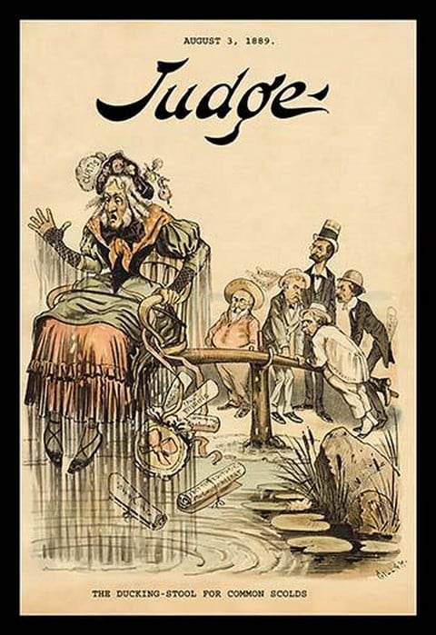 Judge Magazine: The Ducking-Stool for Common Scolds by Bernhard Gillam