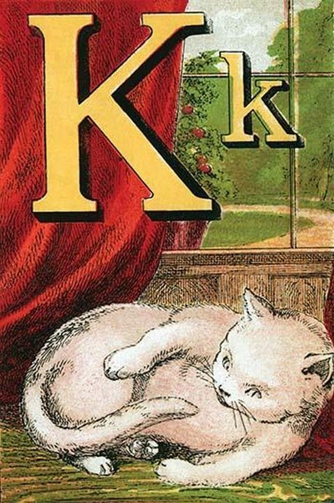 K for the Kitten that plays with its Tail by Edmund Evans