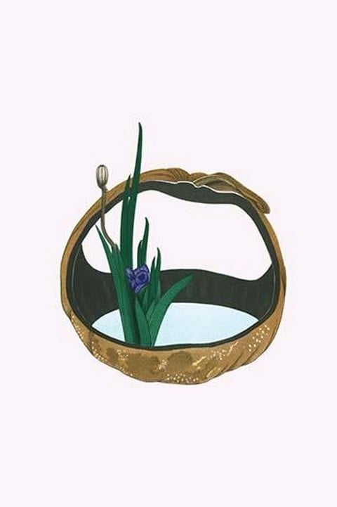 Kakitsubata (Iris Laevigata) in vessel made from a Gourd by Josiah Conder #2