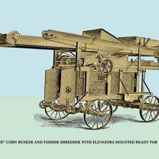 Keystone Corn Husker and Fodder Shredder with Elevators Mounted and Ready for the Road