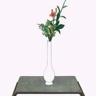 Kurumayuri and Natsu-Haze (Lily & Wax Tree) in Slender White Vase by Josiah Conder
