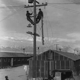 Line crew at Work in Manzanar by Ansel Adams #3