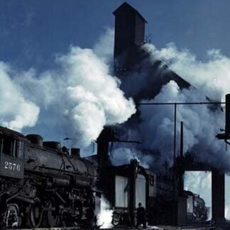 Locomotives getting their energy from coal and dropping their ashes