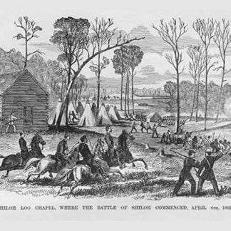 Log Cabin Chapel where the Battle of Shiloh Began by Frank Leslie