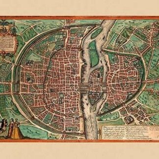 Lutiti Paris Map by Georges Braun