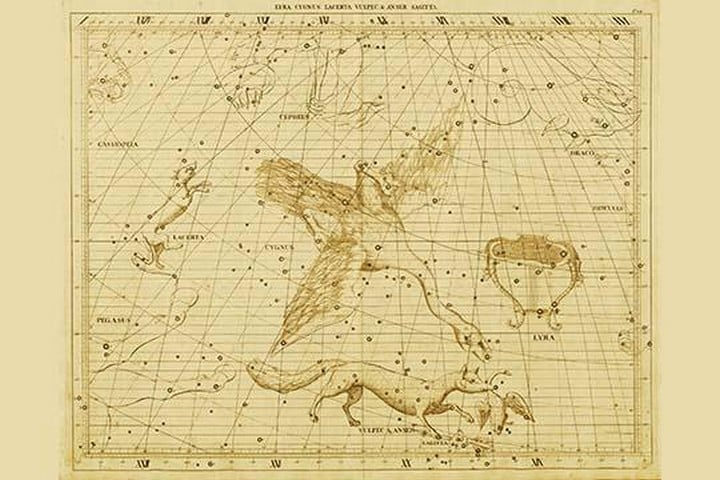 Lyra Cygnus Lacerta Vulpec & Anser Sagitta by Sir John Flamsteed