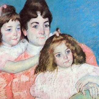 Madame A.F. Aude with her Two Daughters by Mary Cassatt