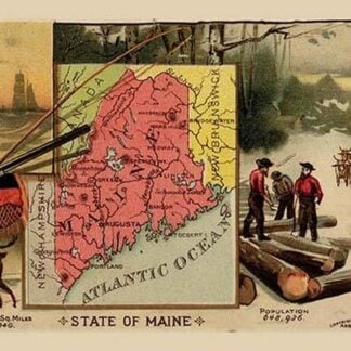 Maine State Map by Arbuckle Brothers