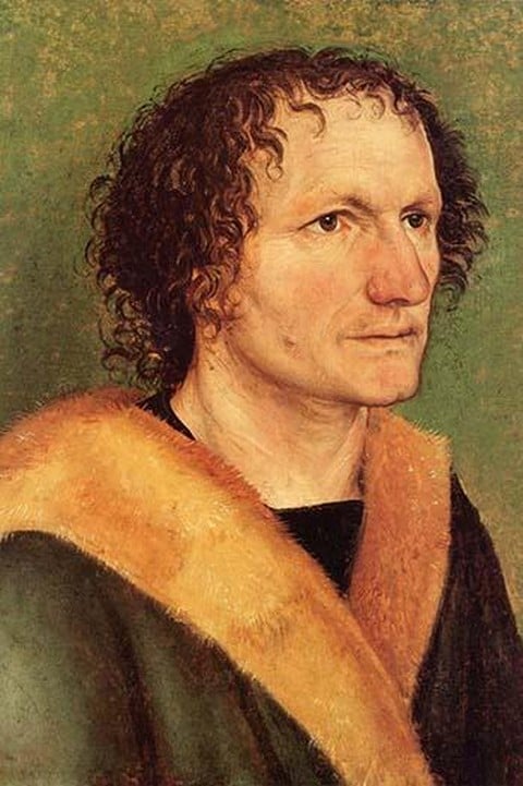 Male portrait in front a green background by Albrecht Durer
