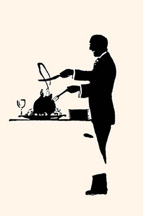 Manservant Carves a Turkey by Maxfield Parrish