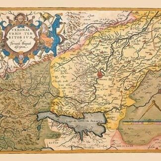 Map of Northeastern Italy - Verona by Abraham Ortelius