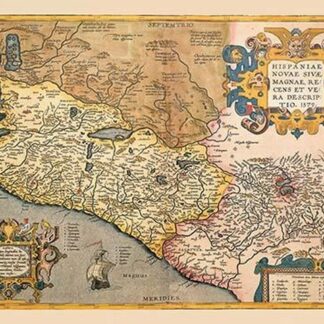 Map of South Western America and Mexico by Abraham Ortelius