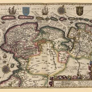 Map of the Area East of the Zuiderzee in the Netherlands by Pieter van den Keere