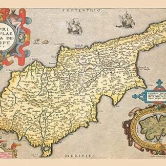 Map of the Island of Cyprus by Abraham Ortelius