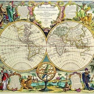 Mappa Monde Carte Universelle de la terre by Jean Baptiste Nolin