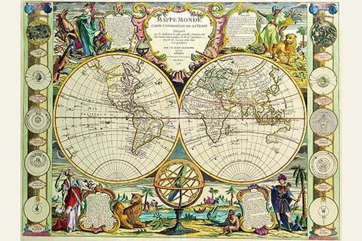 Mappa Monde Carte Universelle de la terre by Jean Baptiste Nolin