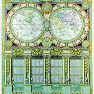 Mappe-Monde Celeste Terrestre et Historique; Stereographic Projection by Louis Charles Desnos