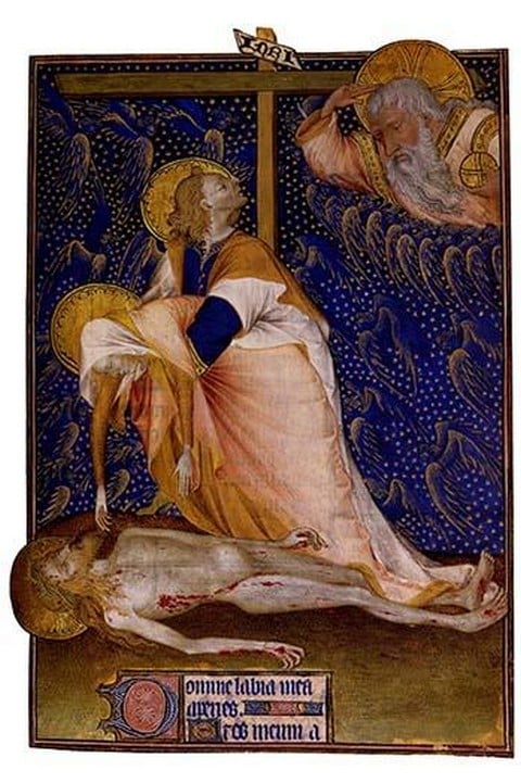 Maria mourning the dead Christ