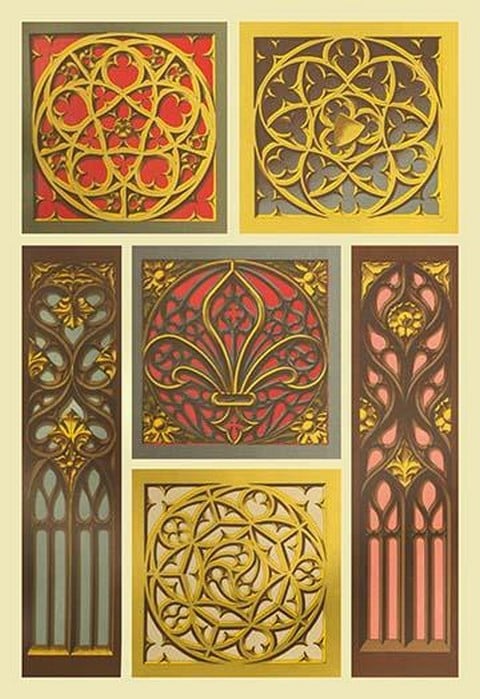 Medieval Window Design by Auguste Racinet