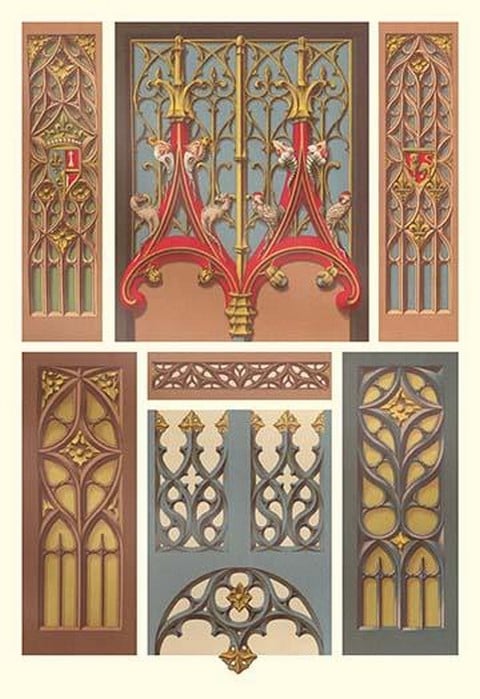 Medieval Window and Door Design by Auguste Racinet