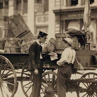 Messenger boys in conversation at Union Square