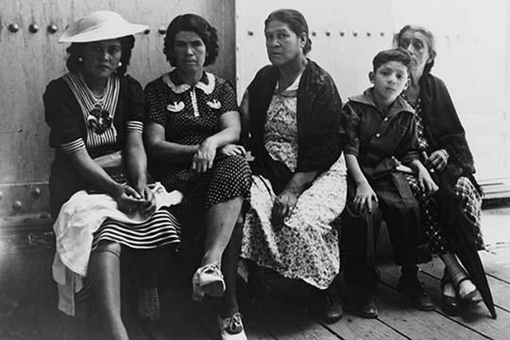 Mexicans entering the United States. by Dorothea Lange