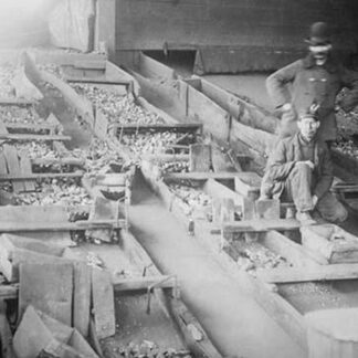 Miners Amongst Coal Boxes in Wilkes-Barre Mines