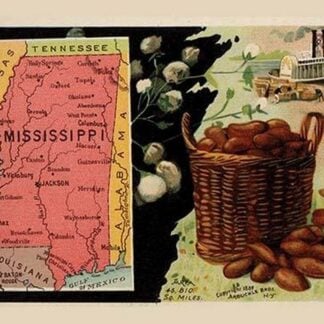 Mississippi State Map by Arbuckle Brothers
