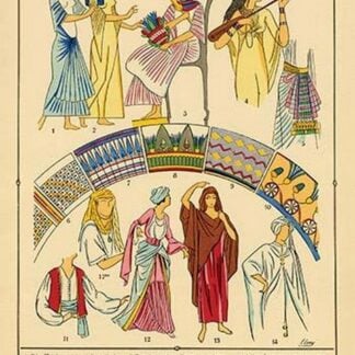 Modern Egyptian Feminine Costume 'Bustes' by Auguste Racinet