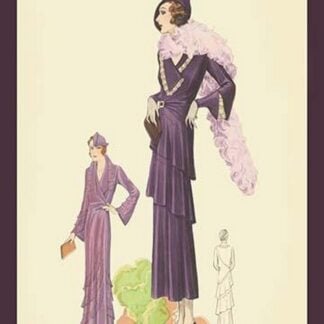 Modern Violet Dress with Boa by Atelier Bachwitz