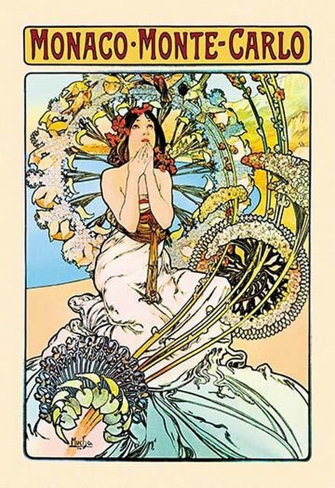 Monaco - Monte Carlo by Alphonse Mucha