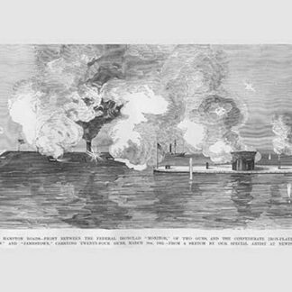 Monitor & Merrimac Battle at Hampton Roads by Frank Leslie