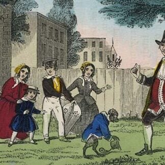 Monkey tips his hat a the teacher Throws coins by Charles Butler