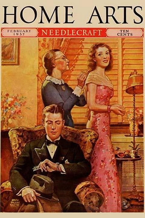 Mother Fixes Gown With Needle & Thread by Ralph Pallen Coleman