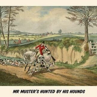 Mr. muster's Hunted by His Hounds by Henry Alken