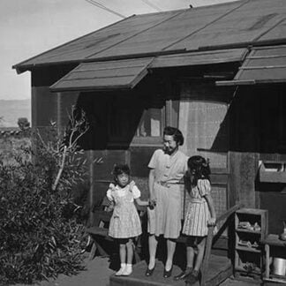 Mrs. Naguchi and two Children by Ansel Adams