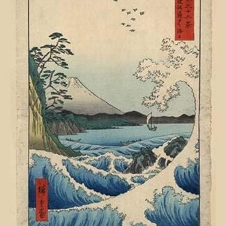 Mt. Fuji and a rough surf