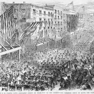 New York Regiment Marches in Manhattan by Frank Leslie