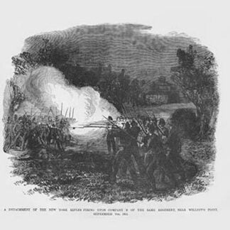New York Rifles hunt and kill deserters at Willet's Point by Frank Leslie