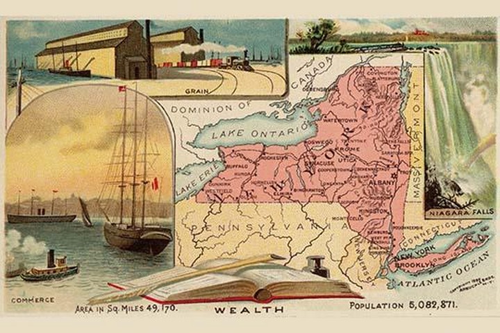 New York State Map by Arbuckle Brothers