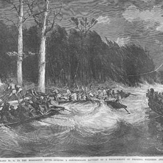 Night operation - Union troops attack Island 0 via the River and spike Guns by Frank Leslie